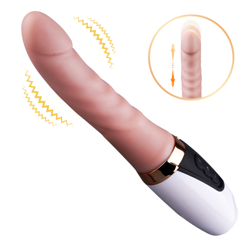 Sex Machine 27 cm Schub-Dildo-Vibrator mit Wärme für G-Punkt- und Analstimulation